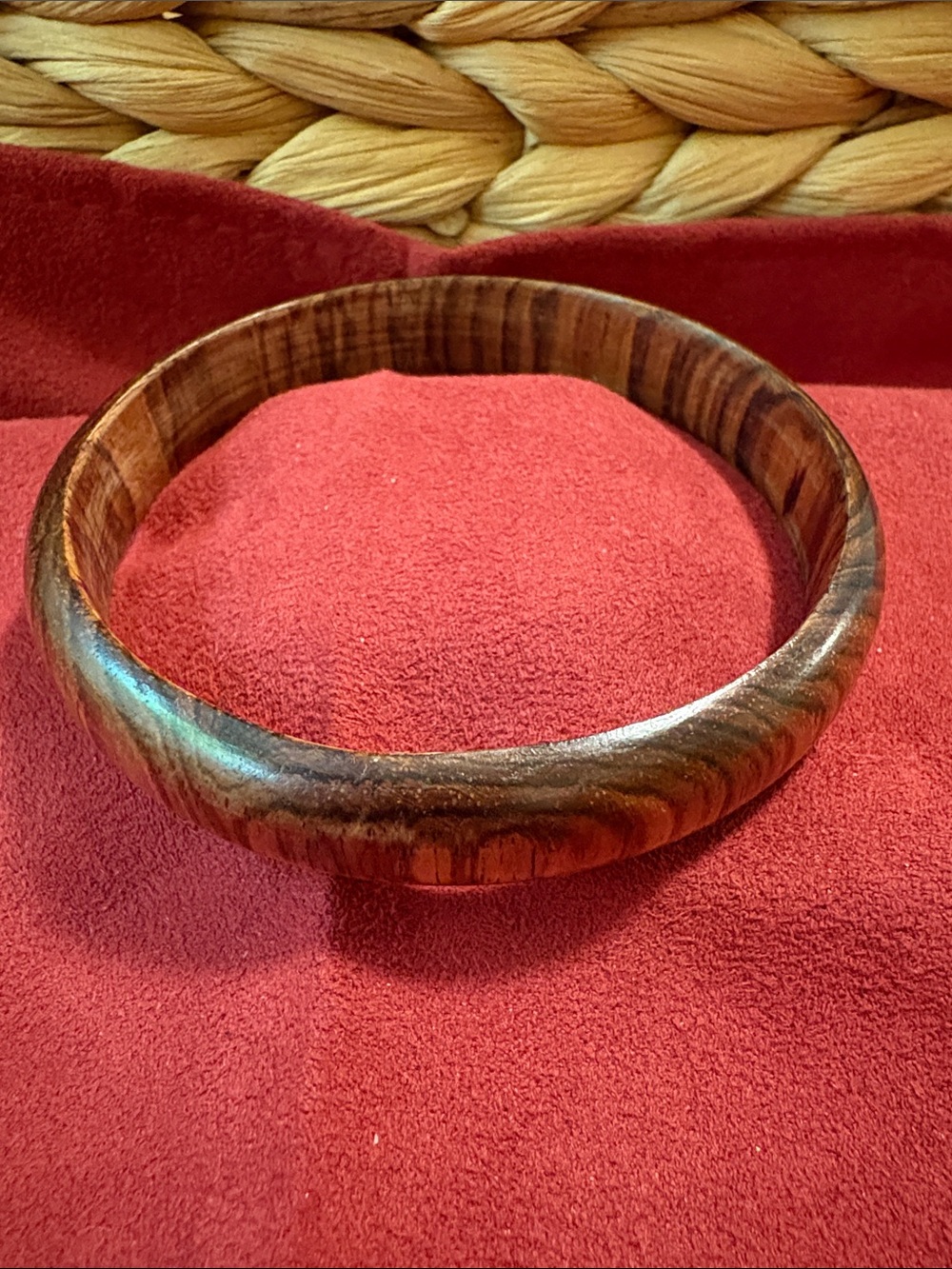 Handcrafted Wood Bangle Bracelet in Rich Brown